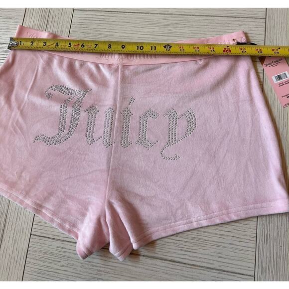 NWT Juicy Couture pink‎ velour sleep shorts. Extremely soft. Size XL - Picture 3 of 7
